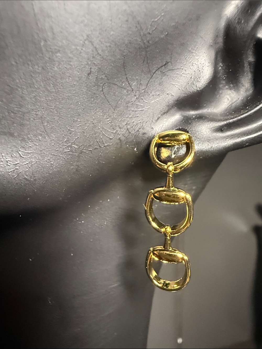 Gold-Tone Triple Link Drop Earrings - Women Jewelry